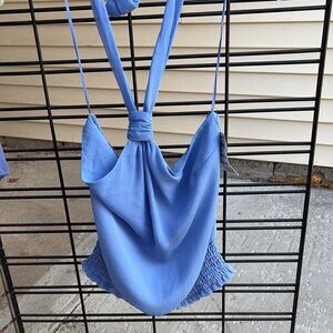 INC International Concepts Light Blue Shoulder Strap shirt